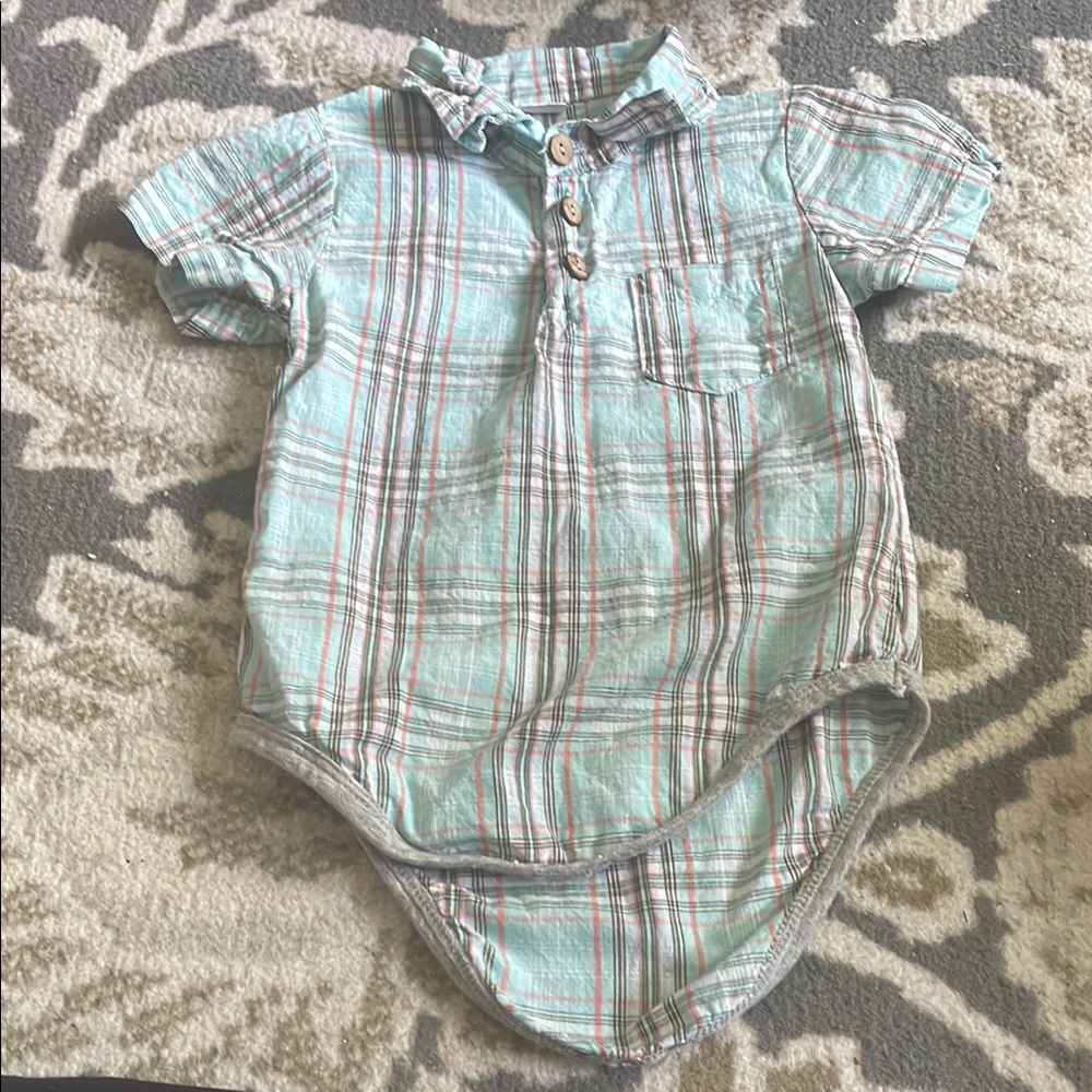 Plaid Baby Shirt One-Peice